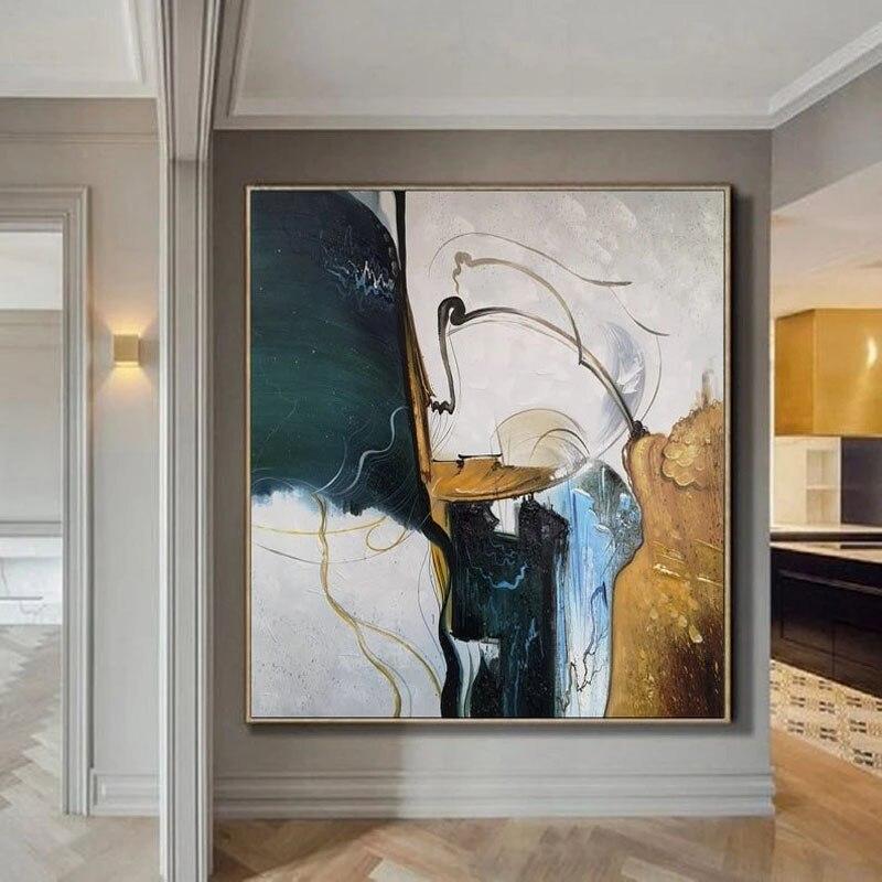 Abstract painting in a modern interior setting