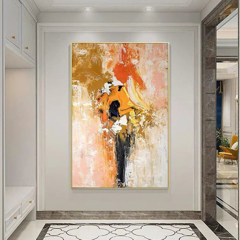Abstract painting in a modern interior setting