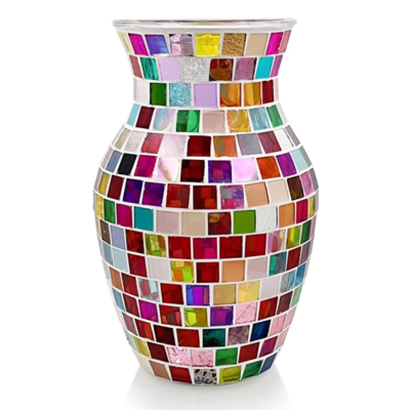 Purple Mosaic Glass Vase