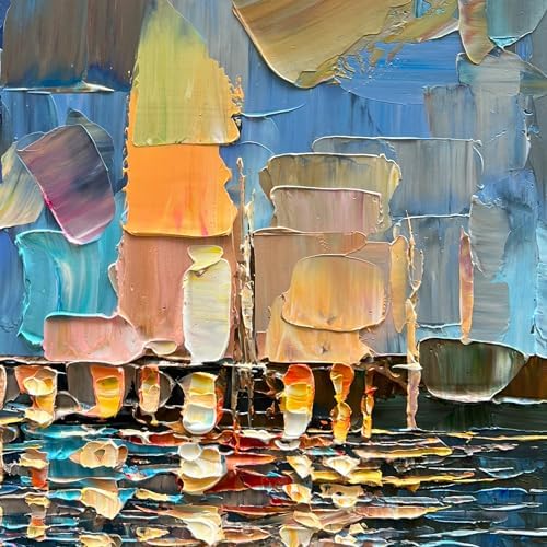 Abstract art with colorful brush strokes on a textured surface