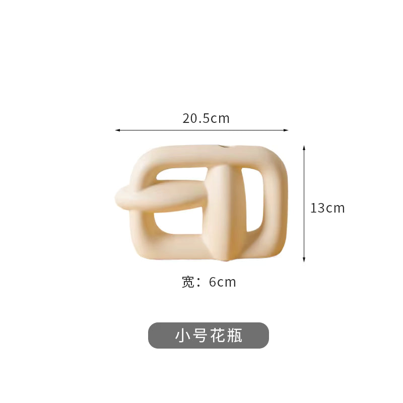 Beige decorative object with dimensions on a white background
