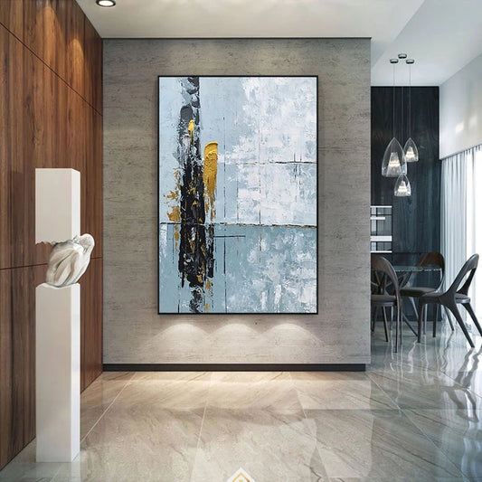 Modern interior with abstract painting on a wall