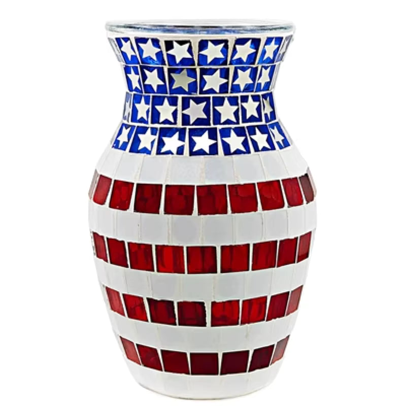Purple Mosaic Glass Vase