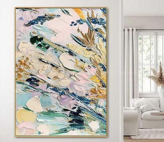 Abstract painting in a modern living room