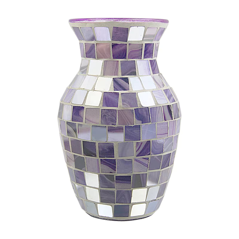 Purple Mosaic Glass Vase
