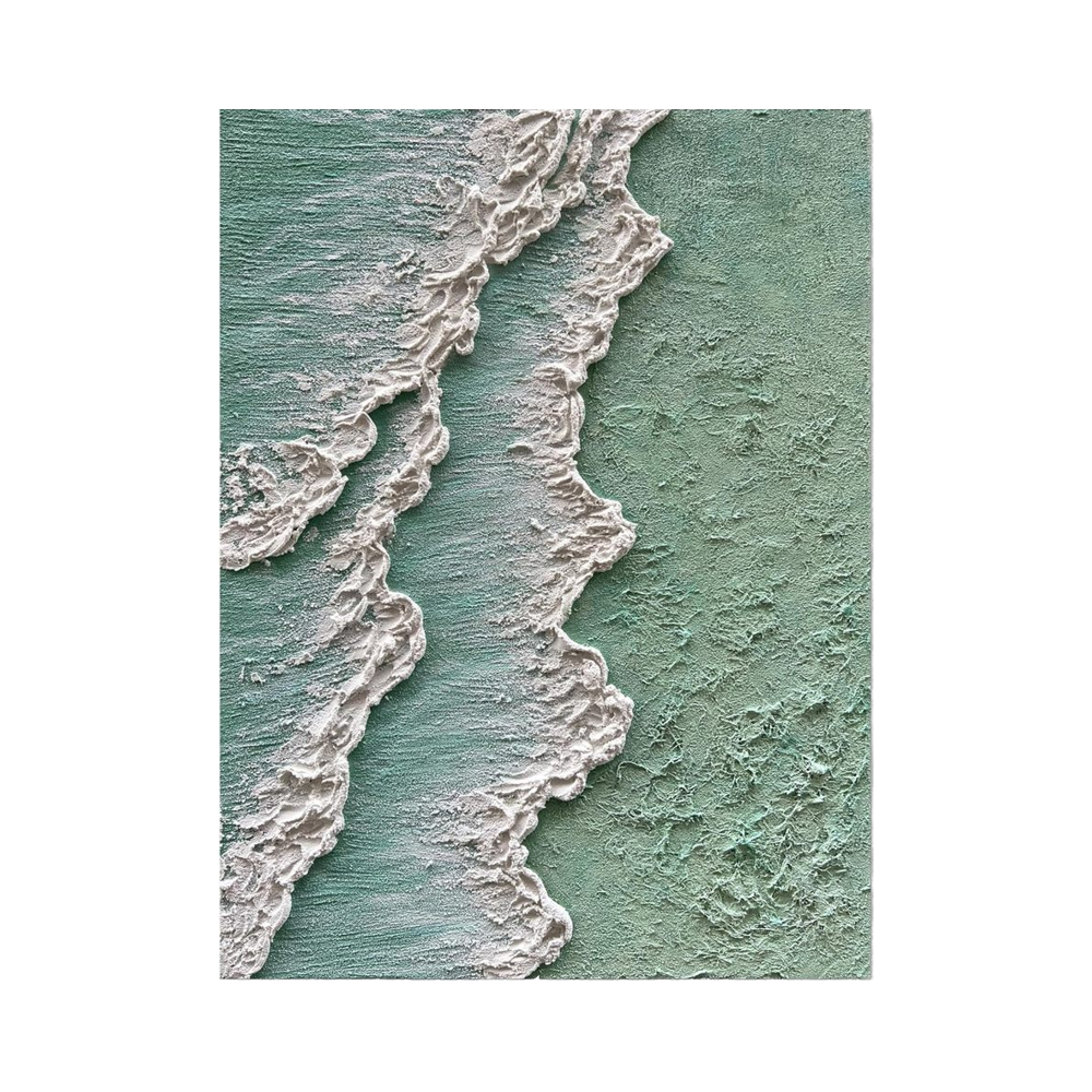 Textured green surface with wavy white pattern