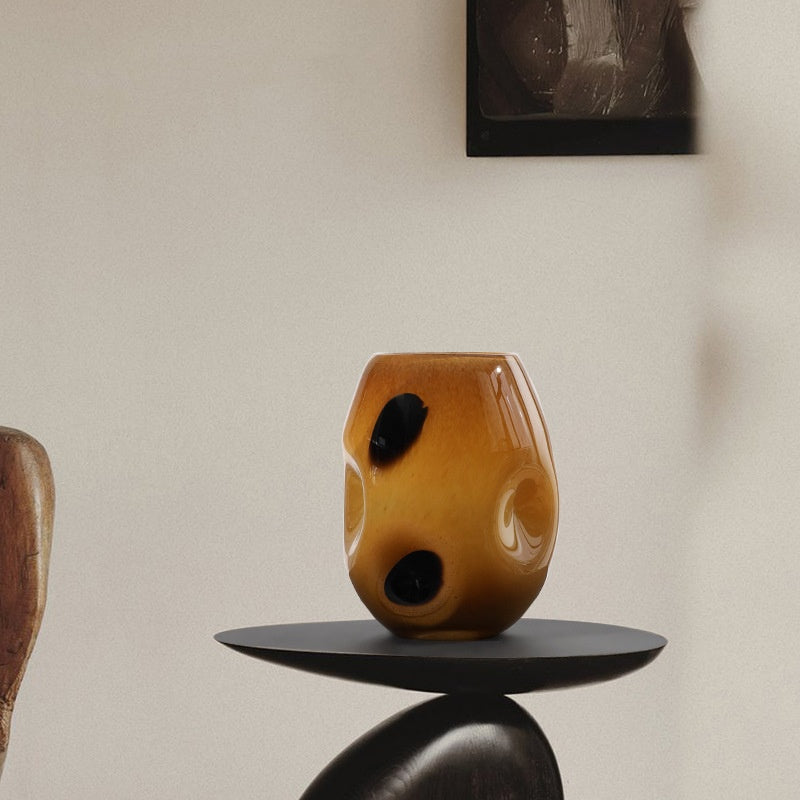 Amber Spotted Glass Vase