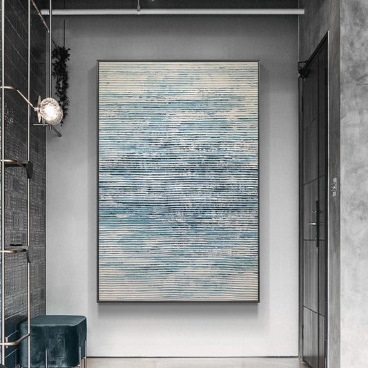 Abstract painting on a wall in a modern interior setting