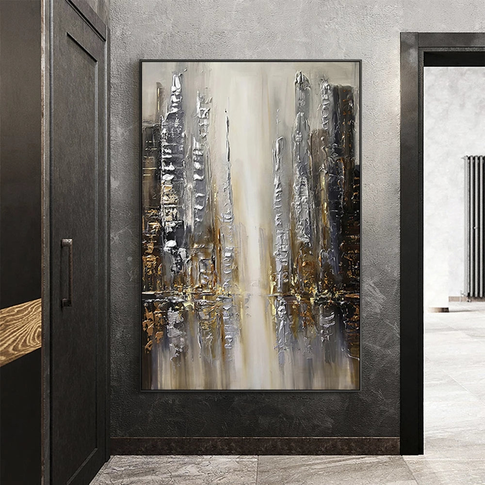 Abstract painting in a modern interior setting