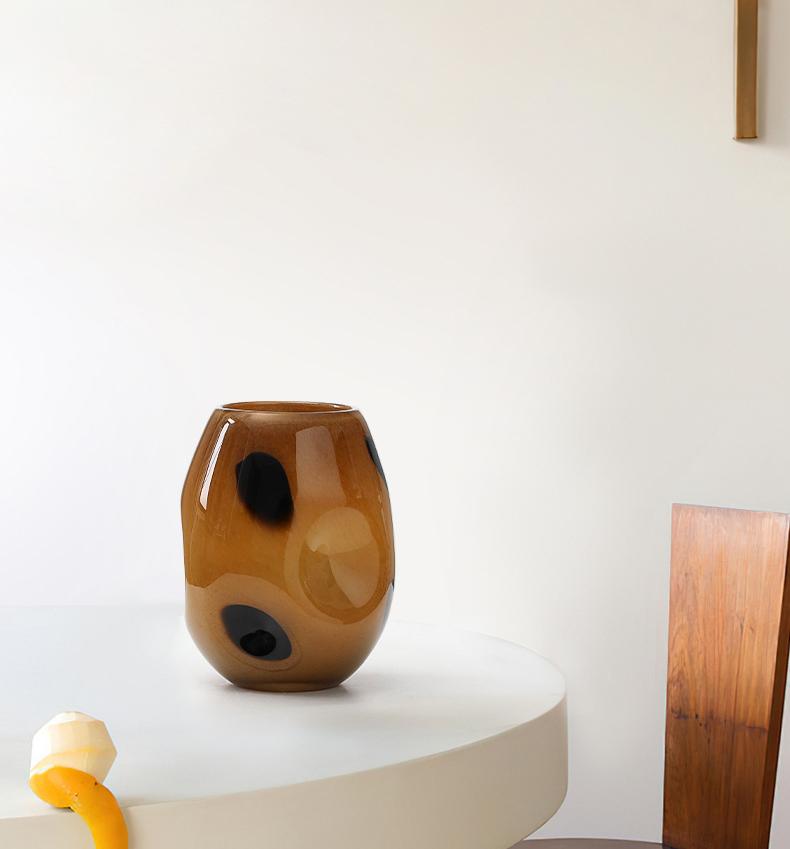 Amber Spotted Glass Vase
