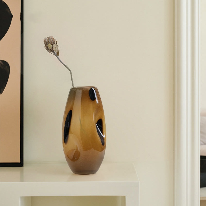 Amber Spotted Glass Vase