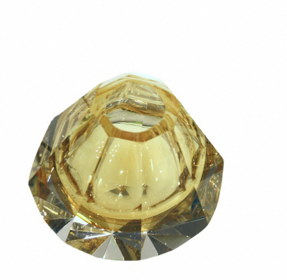 Clear crystal gemstone on a white background