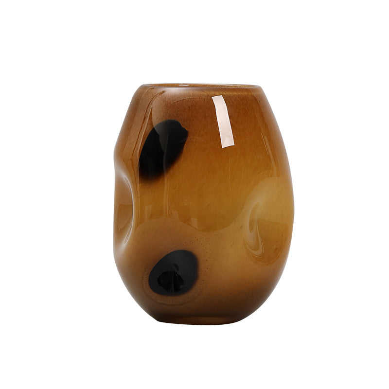 Amber Spotted Glass Vase