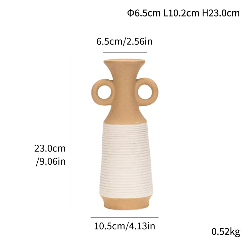Vase with dimensions labeled on a white background