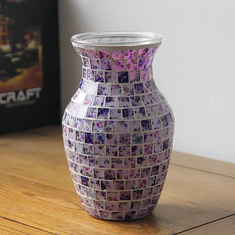 Purple Mosaic Glass Vase