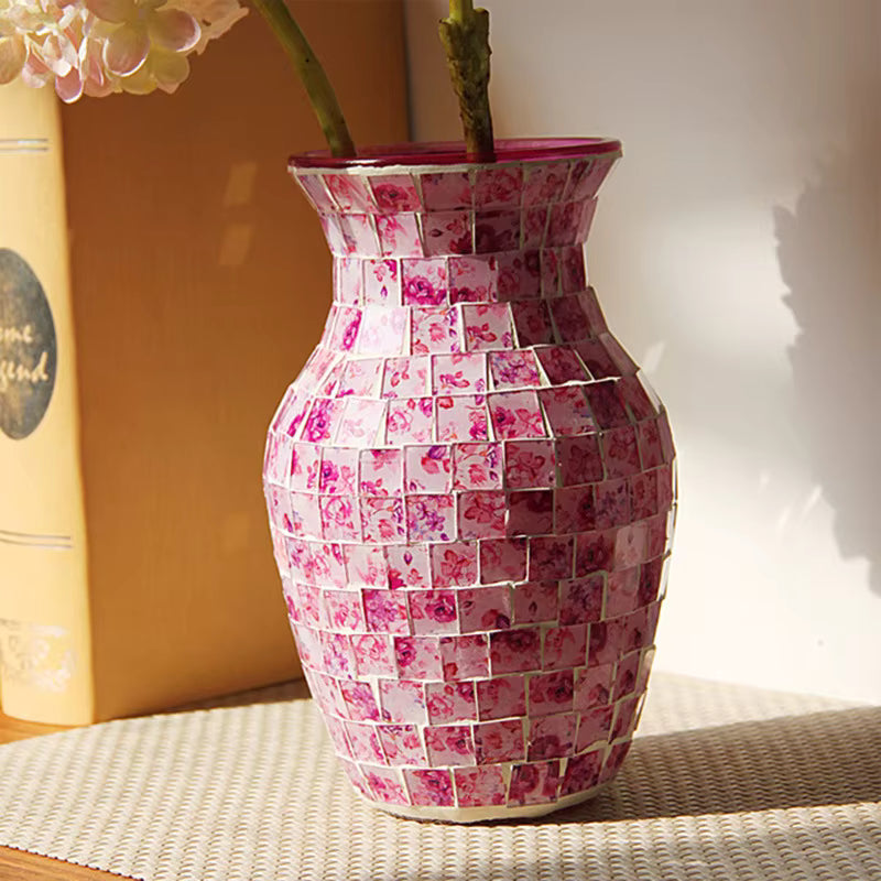Purple Mosaic Glass Vase