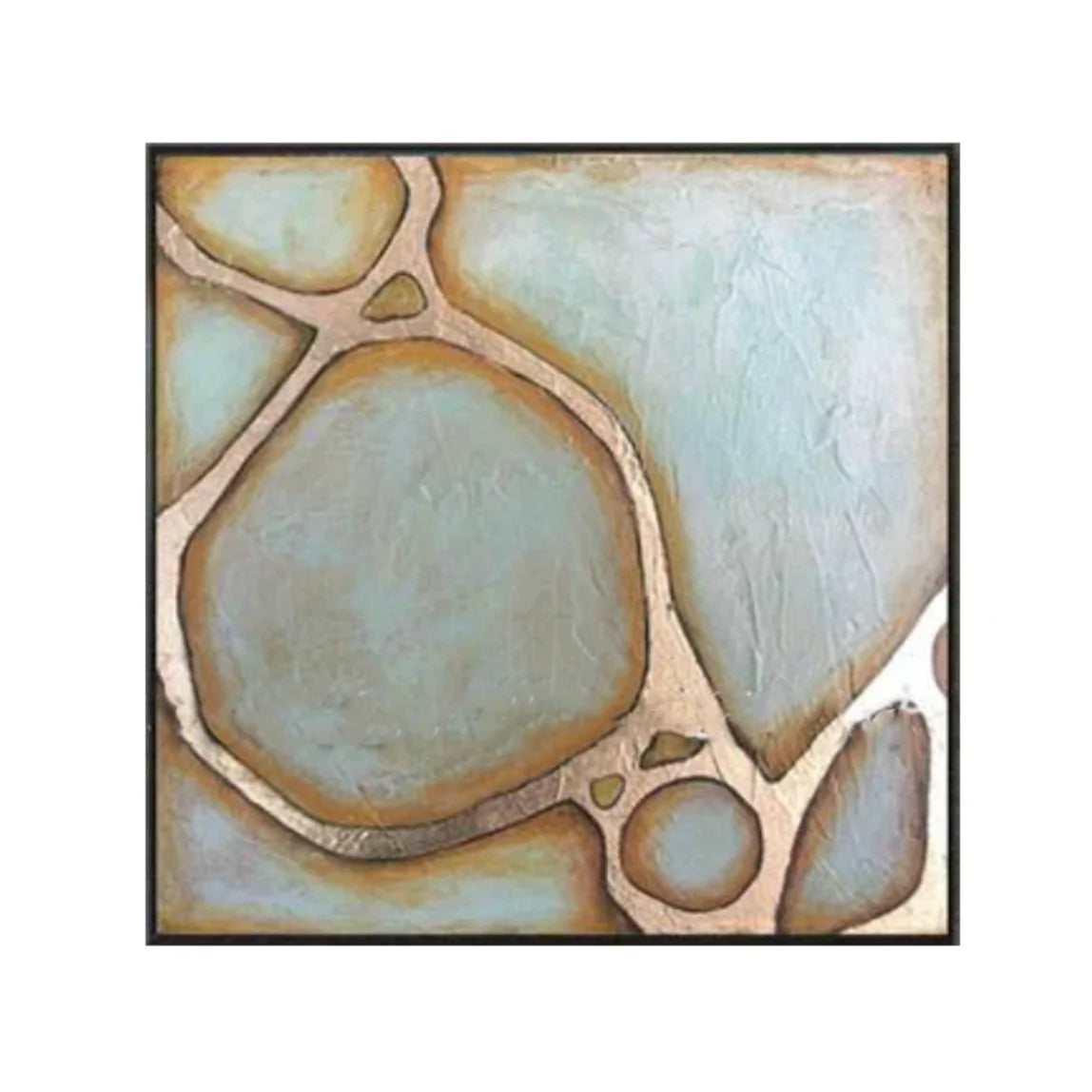 Abstract art piece with earthy tones on a white background