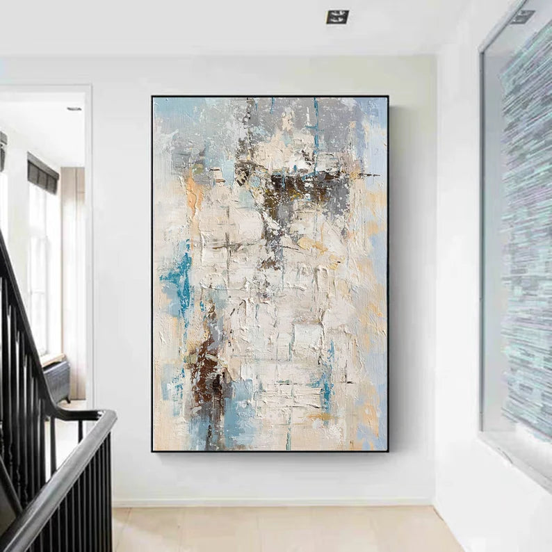 Abstract painting in a modern interior setting