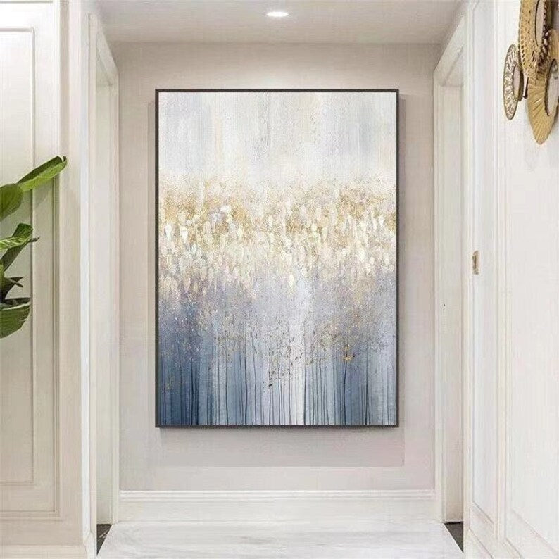 Abstract painting in a modern interior setting