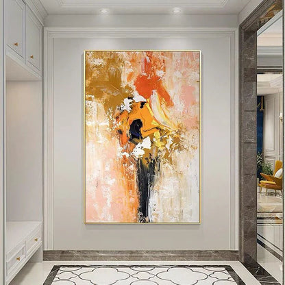 Abstract painting in a modern interior setting