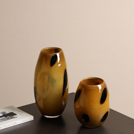 Amber Spotted Glass Vase