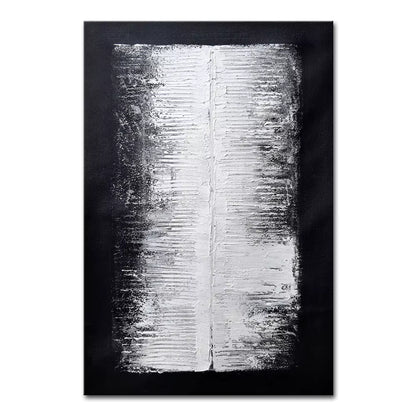 Abstract black and white art print on a white background