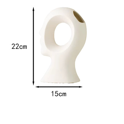 White vase with dimensions labeled on a white background