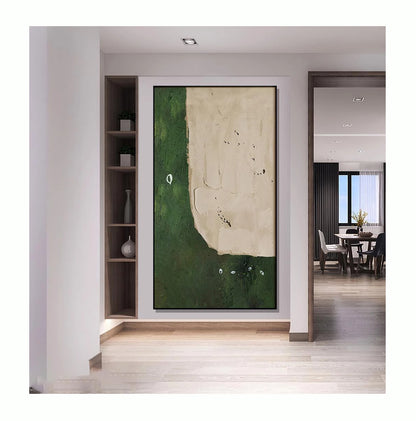 Modern interior with a large abstract painting on the wall