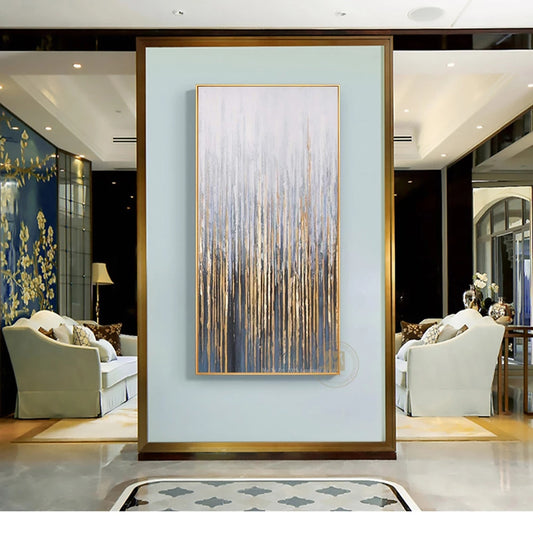 Abstract painting in a modern living room setting
