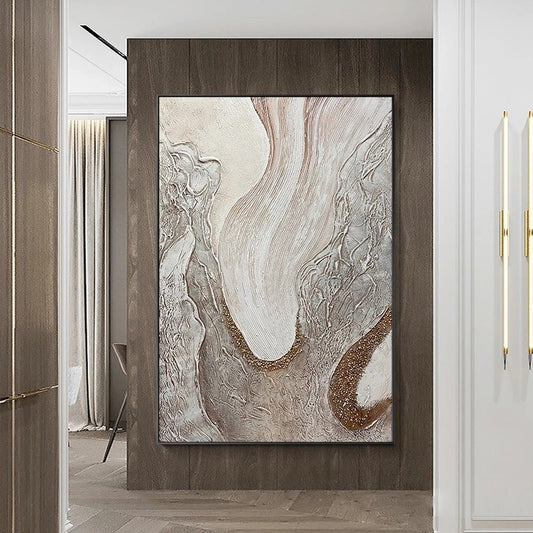 Abstract wall art in a modern interior setting