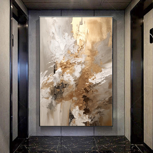 Abstract art painting in a modern interior setting