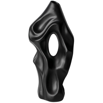 Black abstract vase on a white background