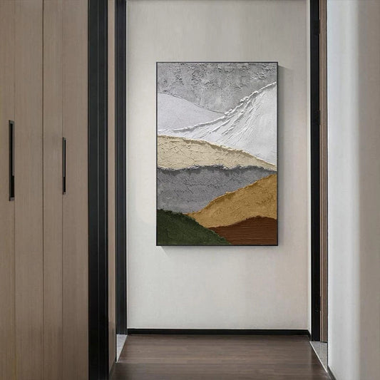 Abstract wall art in a modern interior setting