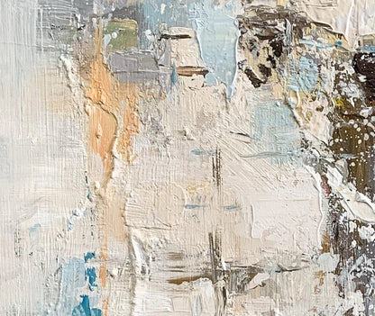Abstract art with textured brush strokes in neutral colors